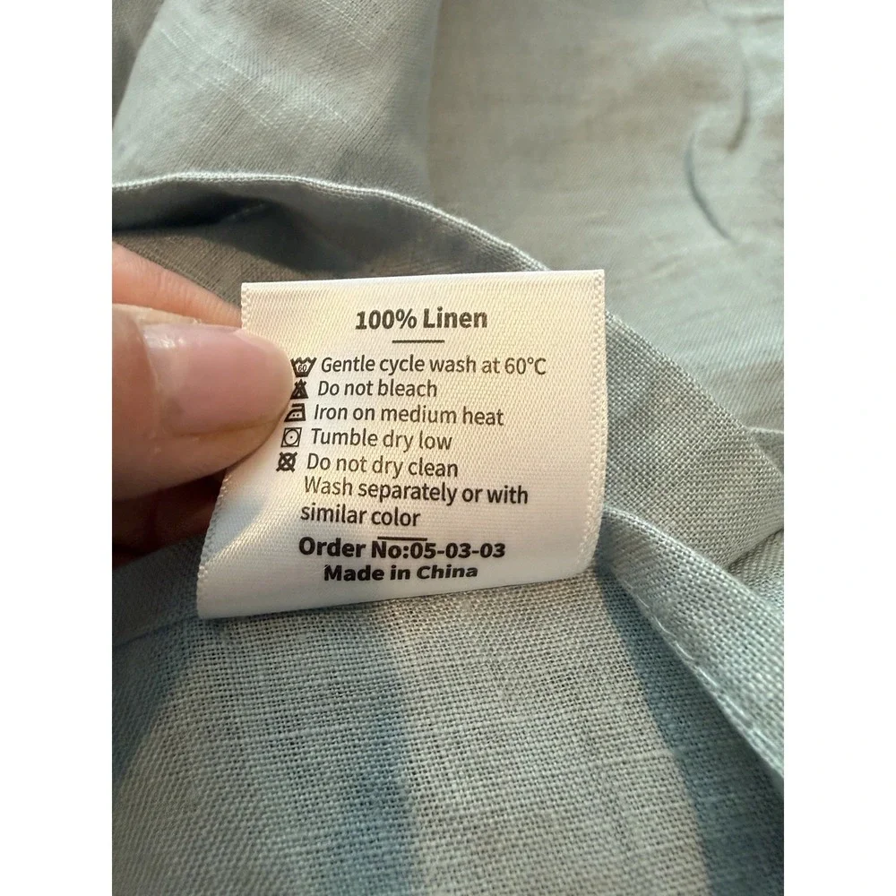 Simple&Opulence 100% Linen Euro Sham Pillow Cover – Dusty Blue – 26